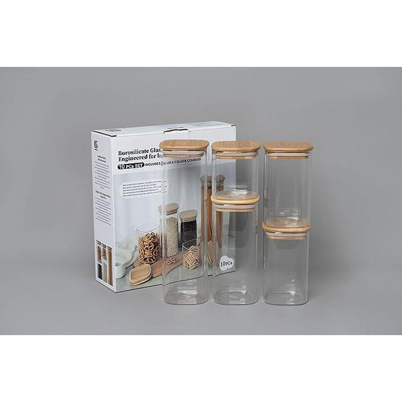 Glass Canister Set & Bamboo Lid