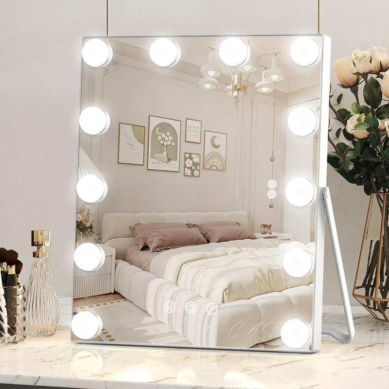 Hollywood Luminous Makeup Mirror, 10 Inches X 12 Inches, LED Three Light Source Makeup Mirror, Christmas Gift, Holiday Gift Elegant Decor