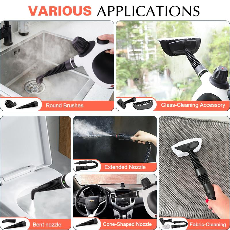 Pressurized Handheld Multi-Surface Natural Steam Cleaner with 10 Pcs Accessories, Steamer for Home Use, Cleaning Floor, Kitchen, Spring Clean Appliances Tool Household
