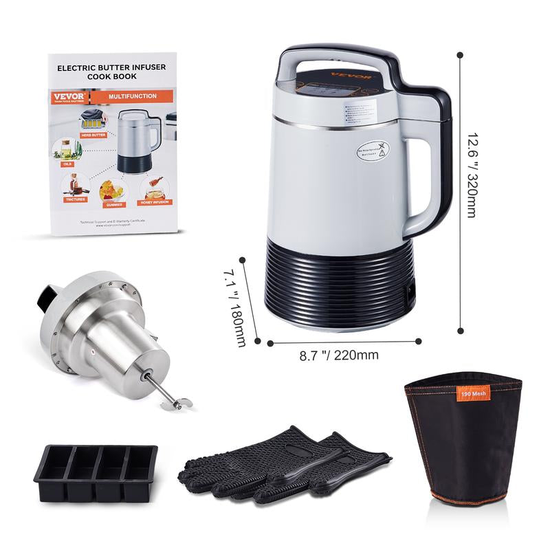 VEVOR Butter Maker Machine, 6 Functions Herbal Infuser, Magic Butter Machine & Oil Infusion Machine with Customizable Temperature and Time, Herbal Recipe Book & All Accessories Included