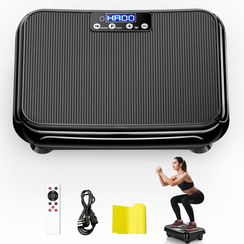 Tisscare Vibration Plate Gym, 300 Lbs, Lymphatic Drainage Machine, Full Body Workout for an Efficient Home Workout, with 2 Fitness Resistance Bands, Exercise Machine for Whole Body Fitness and Recovery at Home, Ideal Gift