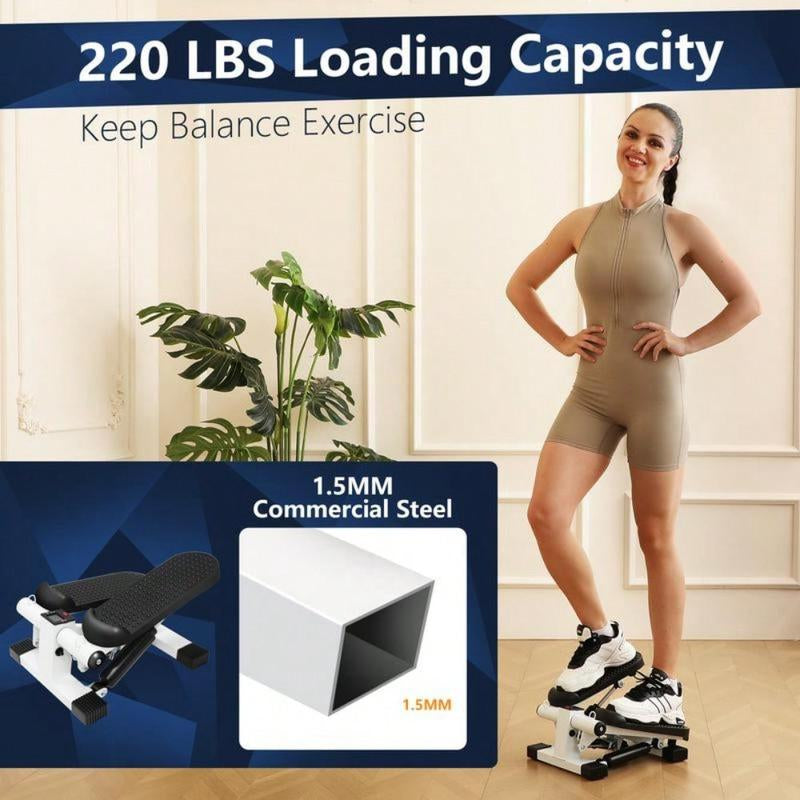 Stair Stepper for Exercise, Mini Steppers with Resistance Band, Hydraulic Fitness Stepper Exercise Home Workout Equipment for Full Body Workout for Gifts