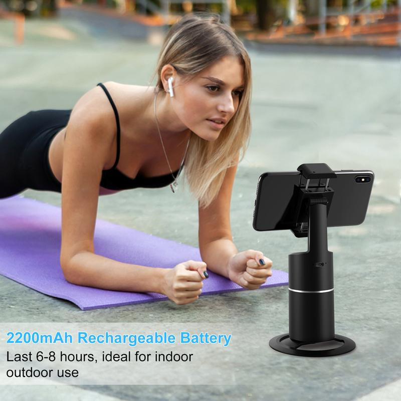 Auto Face Tracking Tripod with 360° Rotation - Smart Phone Mount for Live Streaming and Vlogging, Rechargeable Battery Included