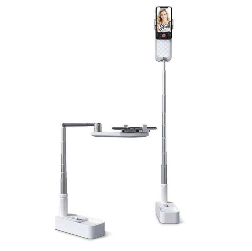 Viozon 360° Rotatable Extendable Selfie Stand with Phone Holder, Rechargeable Wireless Foldable Tripod, Adjustable Gimbal Stabilizer for Smartphones