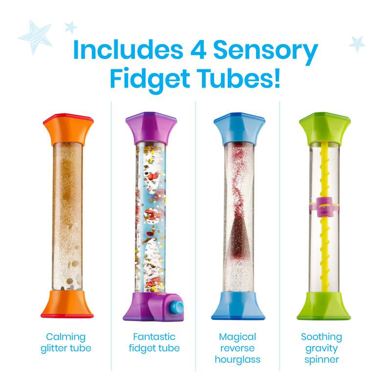 Hand2Mind Sensory Fidget Tubes, Sensory Bottles, Play Therapy Toys, Anxiety Relief Items, Calming Corner Classroom, Stress Toys for Kids, Calm down Corner Supplies, School Counselor Office Must Haves