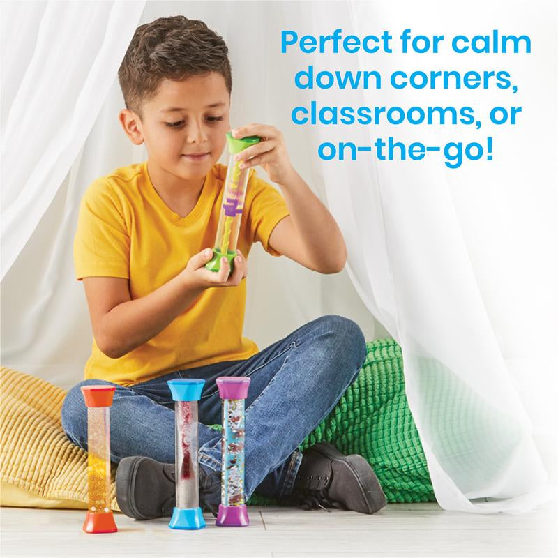 Hand2Mind Sensory Fidget Tubes, Sensory Bottles, Play Therapy Toys, Anxiety Relief Items, Calming Corner Classroom, Stress Toys for Kids, Calm down Corner Supplies, School Counselor Office Must Haves