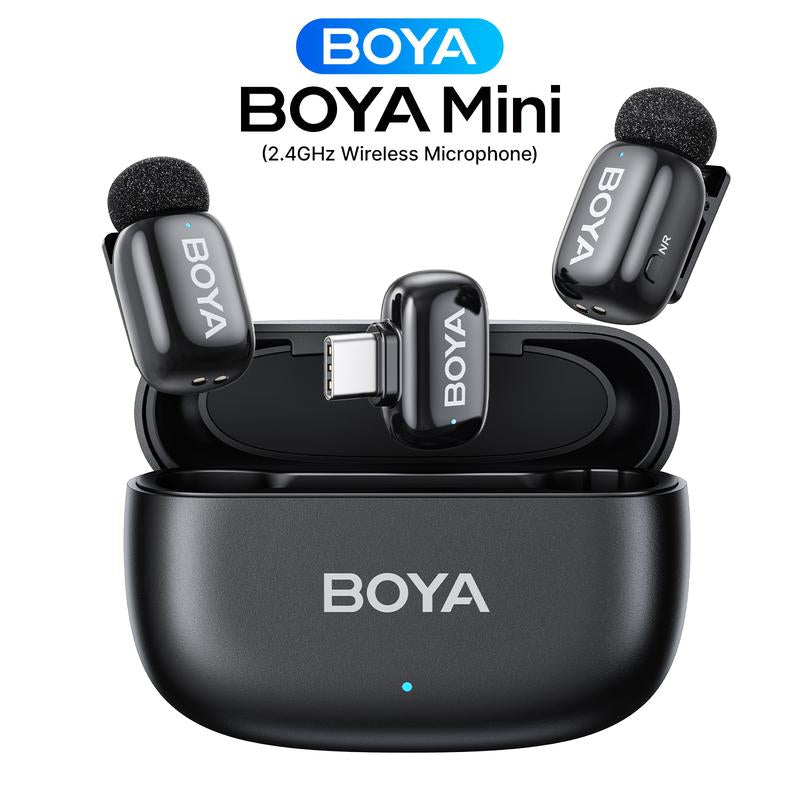 Boya Wireless Mini Lapel Microphone - Compact Noise-Cancelling Mic for Vlogging and Mobile Use